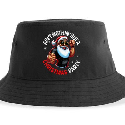 African American Santa Claus Christmas Pajama Sustainable Bucket Hat