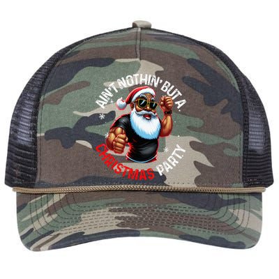 African American Santa Claus Christmas Pajama Retro Rope Trucker Hat Cap