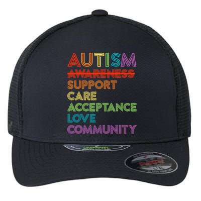Autism Awareness Support Care Acceptance Ally Flexfit Unipanel Trucker Cap