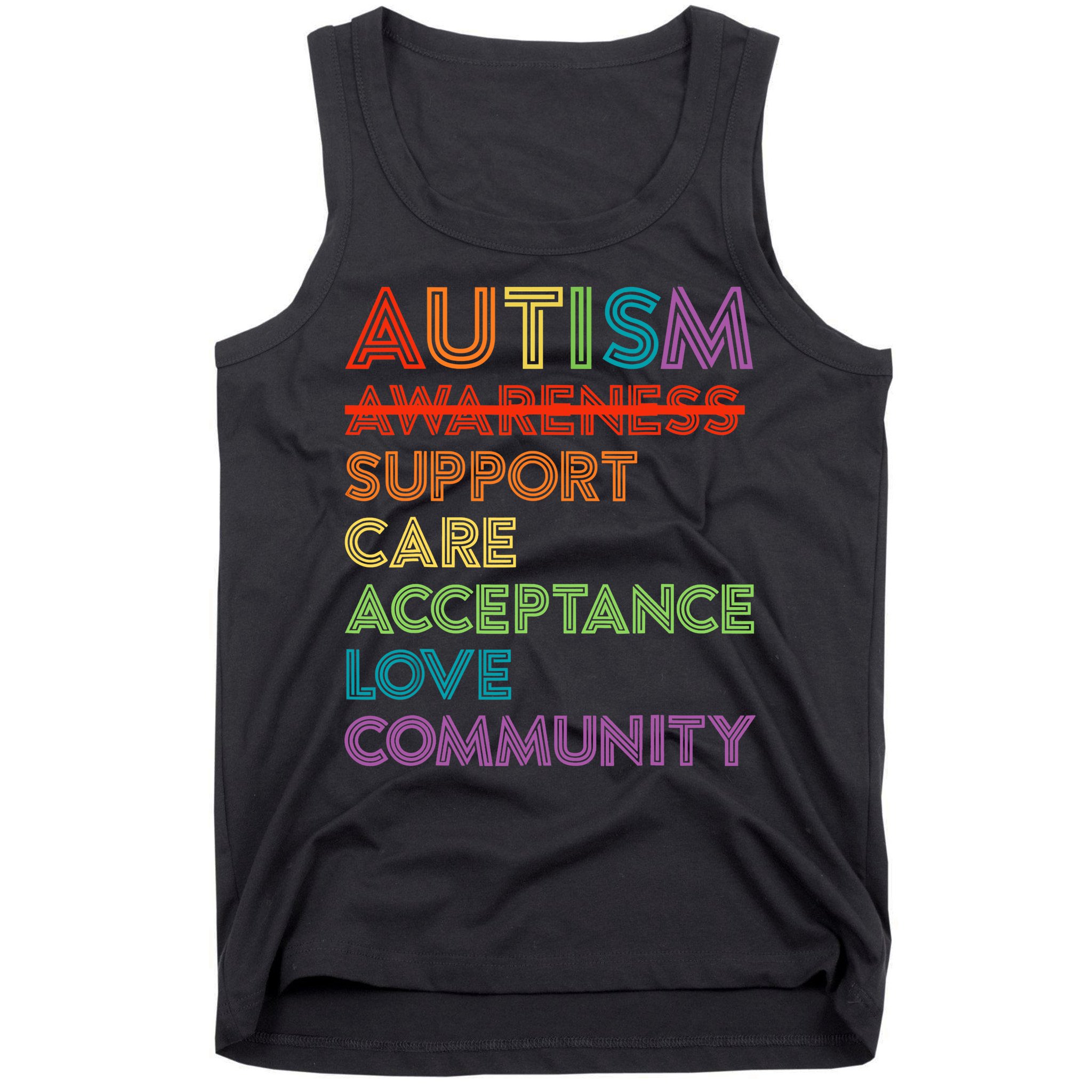 Autism Awareness Support Care Acceptance Ally Tank Top