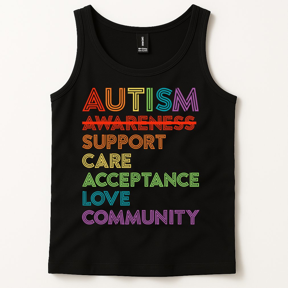 Autism Awareness Support Care Acceptance Ally Tank Top