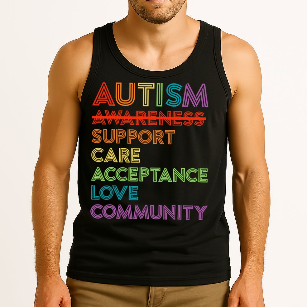 Autism Awareness Support Care Acceptance Ally Tank Top