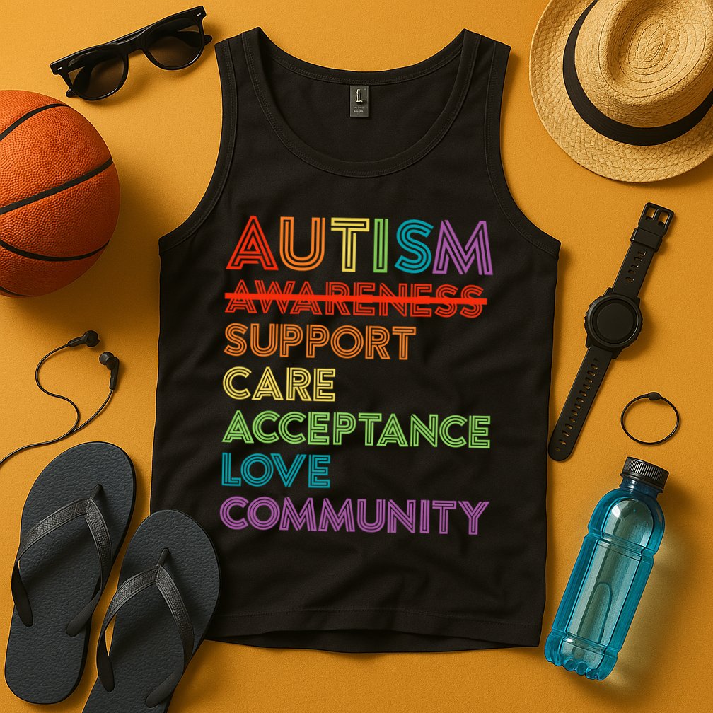 Autism Awareness Support Care Acceptance Ally Tank Top
