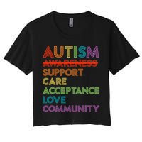 Autism Awareness Support Care Acceptance Ally Women's Crop Top Tee