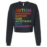 Autism Awareness Support Care Acceptance Ally Cropped Pullover Crew
