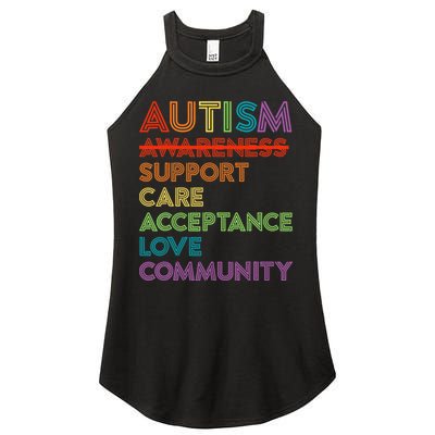 Autism Awareness Support Care Acceptance Ally Women's Perfect Tri Rocker Tank