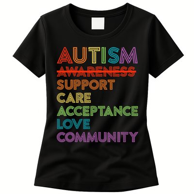 Autism Awareness Support Care Acceptance Ally Womens T-Shirt