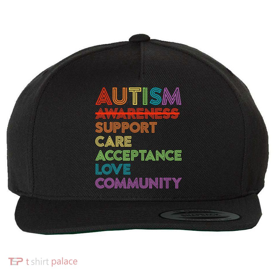 Autism Awareness Support Care Acceptance Ally Wool Snapback Cap