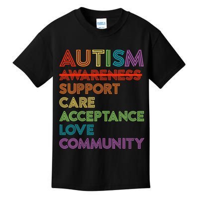 Autism Awareness Support Care Acceptance Ally Kids T-Shirt