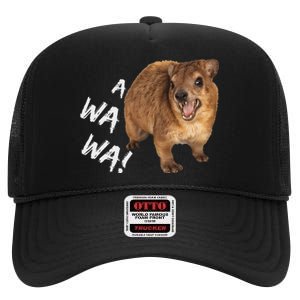 Awawa! Angry Screaming Hyrax Meme High Crown Mesh Back Trucker Hat