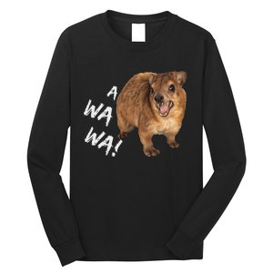 Awawa! Angry Screaming Hyrax Meme Long Sleeve Shirt