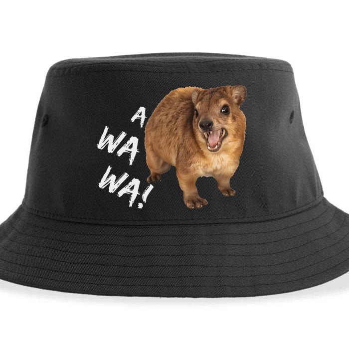 Awawa! Angry Screaming Hyrax Meme Sustainable Bucket Hat