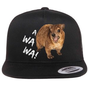 Awawa! Angry Screaming Hyrax Meme Flat Bill Trucker Hat