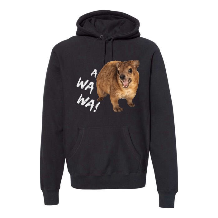 Awawa! Angry Screaming Hyrax Meme Premium Hoodie