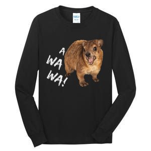 Awawa! Angry Screaming Hyrax Meme Tall Long Sleeve T-Shirt