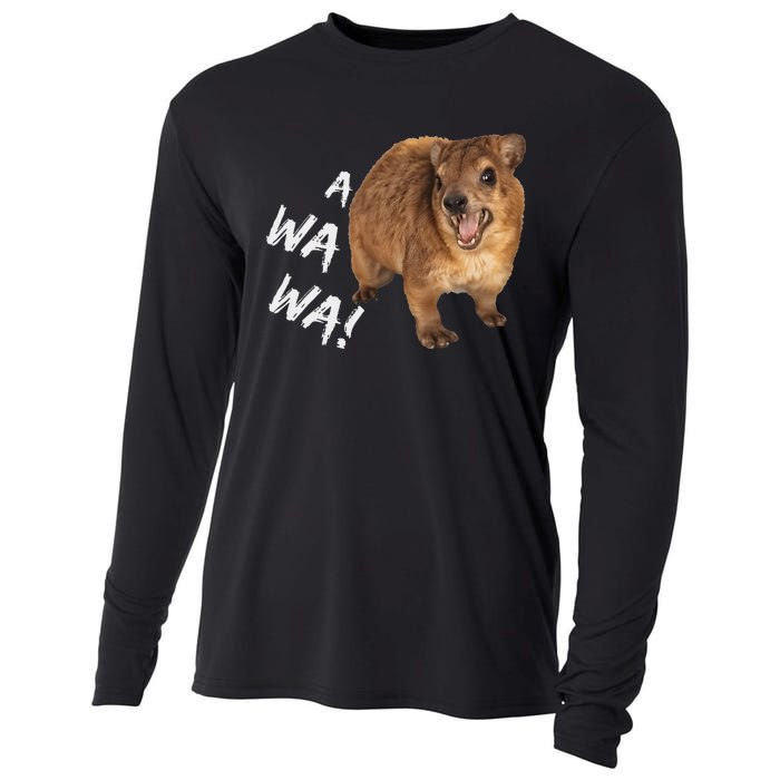 Awawa! Angry Screaming Hyrax Meme Cooling Performance Long Sleeve Crew