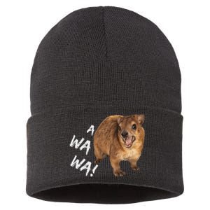 Awawa! Angry Screaming Hyrax Meme Sustainable Knit Beanie