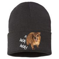 Awawa! Angry Screaming Hyrax Meme Sustainable Knit Beanie