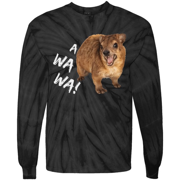 Awawa! Angry Screaming Hyrax Meme Tie-Dye Long Sleeve Shirt