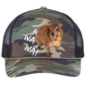 Awawa! Angry Screaming Hyrax Meme Retro Rope Trucker Hat Cap