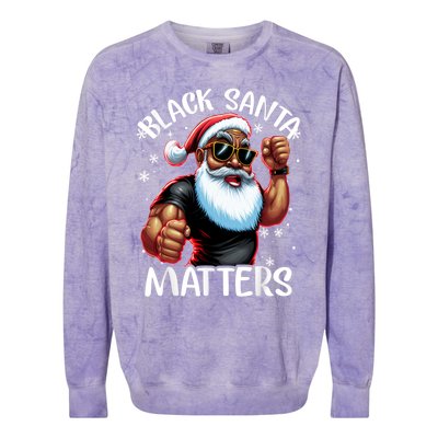 African American Santa Claus Christmas Pajama Gift Meaningful Gift Colorblast Crewneck Sweatshirt