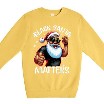 African American Santa Claus Christmas Pajama Gift Meaningful Gift Premium Crewneck Sweatshirt