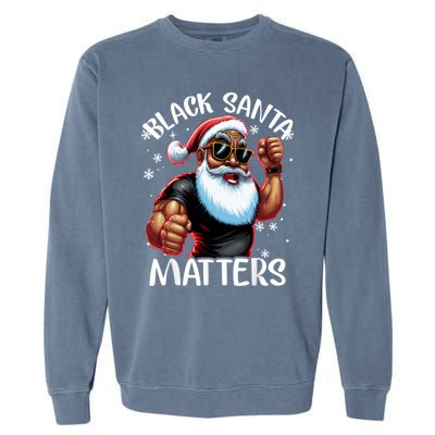 African American Santa Claus Christmas Pajama Gift Meaningful Gift Garment-Dyed Sweatshirt