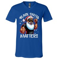 African American Santa Claus Christmas Pajama Gift Meaningful Gift V-Neck T-Shirt