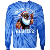 African American Santa Claus Christmas Pajama Gift Meaningful Gift Tie-Dye Long Sleeve Shirt