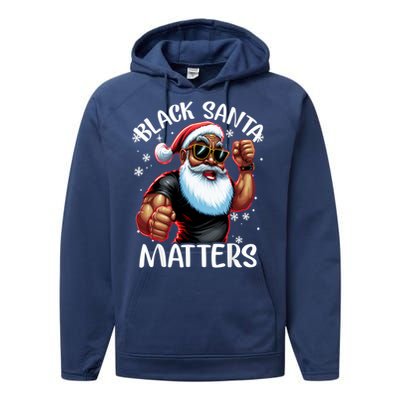 African American Santa Claus Christmas Pajama Gift Meaningful Gift Performance Fleece Hoodie