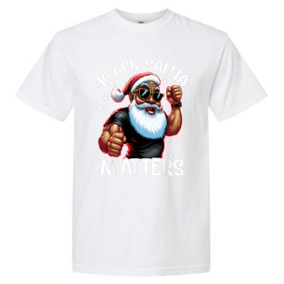 African American Santa Claus Christmas Pajama Gift Meaningful Gift Garment-Dyed Heavyweight T-Shirt