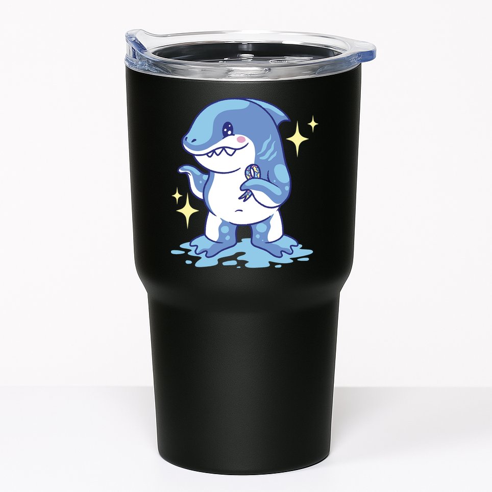 Autism Awareness Shark Ribbon Tumbler