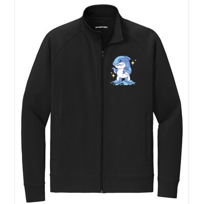 Autism Awareness Shark Ribbon Stretch Full-Zip Cadet Jacket