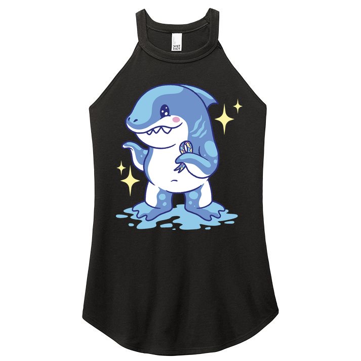 Autism Awareness Shark Ribbon Women's Perfect Tri Rocker Tank