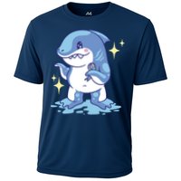 Autism Awareness Shark Ribbon Cooling Performance Crew T-Shirt