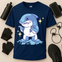 Autism Awareness Shark Ribbon Cooling Performance Crew T-Shirt