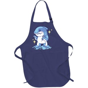 Autism Awareness Shark Ribbon Full-Length Apron With Pockets