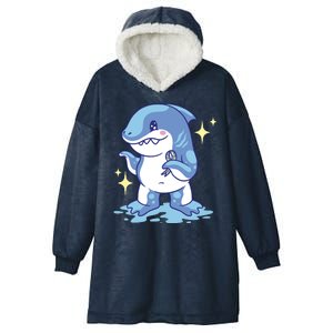 Autism Awareness Shark Ribbon Hooded Wearable Blanket