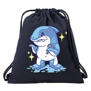 Autism Awareness Shark Ribbon Drawstring Bag