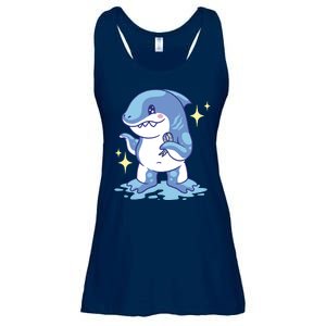 Autism Awareness Shark Ribbon Ladies Essential Flowy Tank