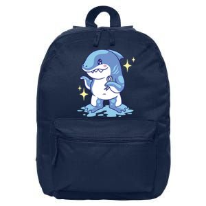 Autism Awareness Shark Ribbon 16 in Basic Backpack