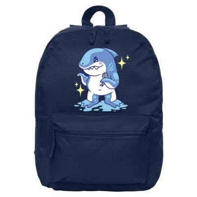 Autism Awareness Shark Ribbon 16 in Basic Backpack