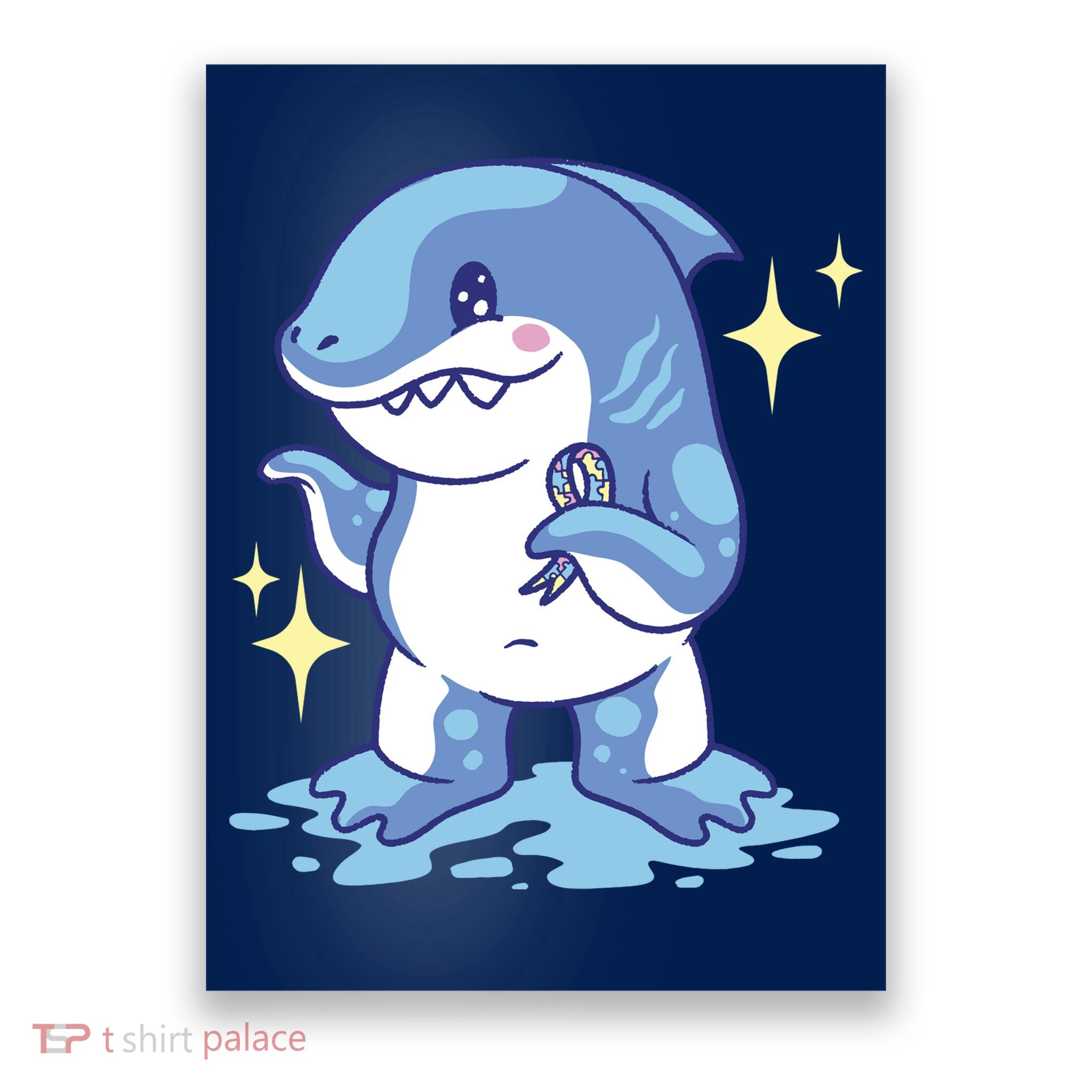 Autism Awareness Shark Ribbon Poster