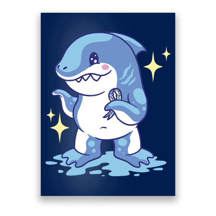 Autism Awareness Shark Ribbon Poster