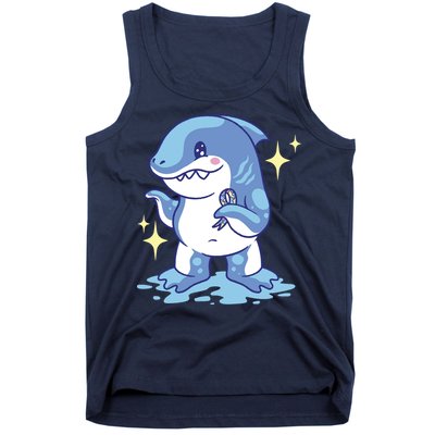 Autism Awareness Shark Ribbon Tank Top