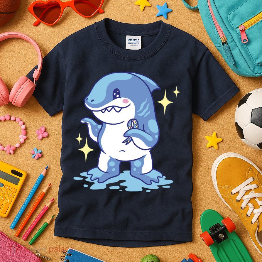 Autism Awareness Shark Ribbon Kids T-Shirt