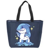 Autism Awareness Shark Ribbon Zip Tote Bag