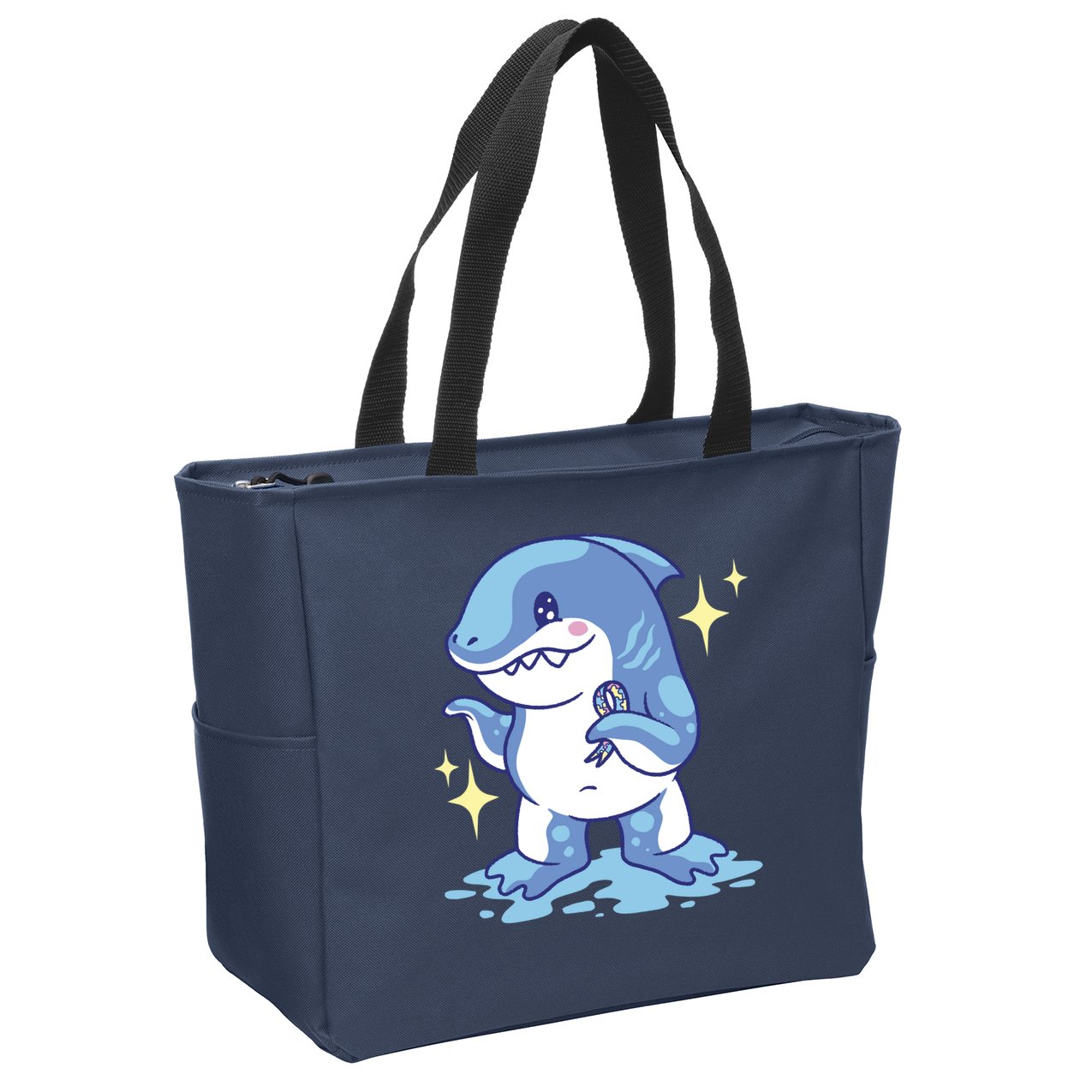 Autism Awareness Shark Ribbon Zip Tote Bag