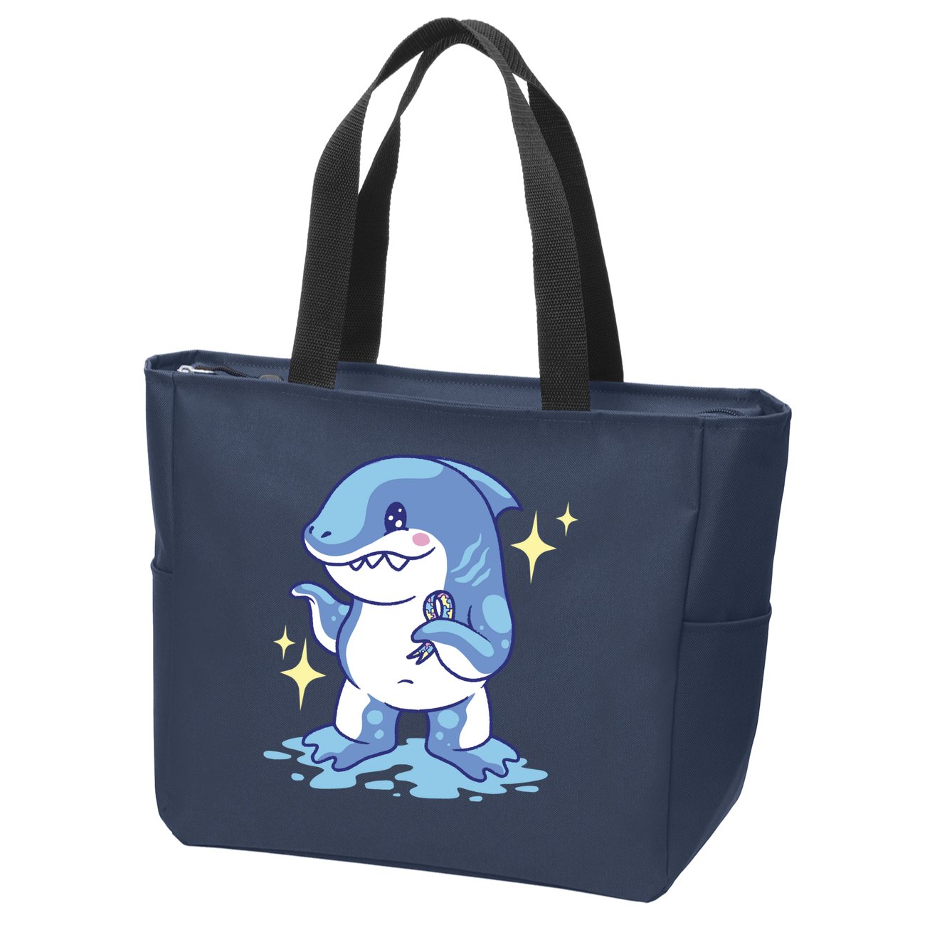 Autism Awareness Shark Ribbon Zip Tote Bag