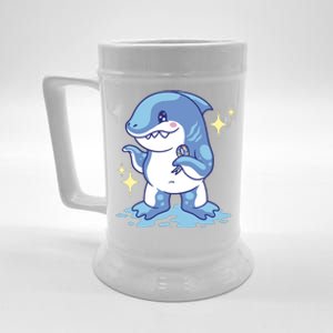 Autism Awareness Shark Ribbon Beer Stein